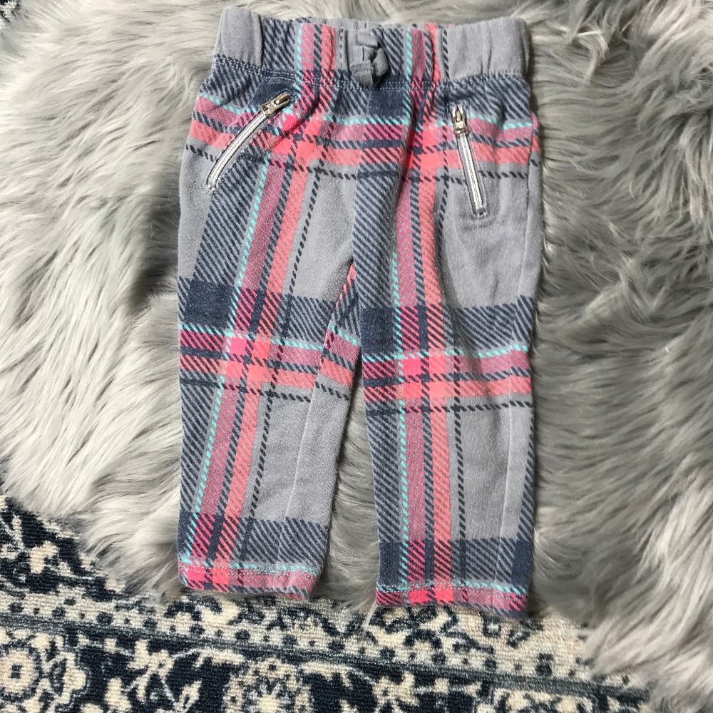 Cherokee grey plaid pants 12M girl